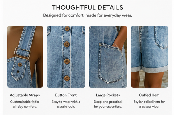 Rivoura Everyday Relaxed Denim Jumpsuit