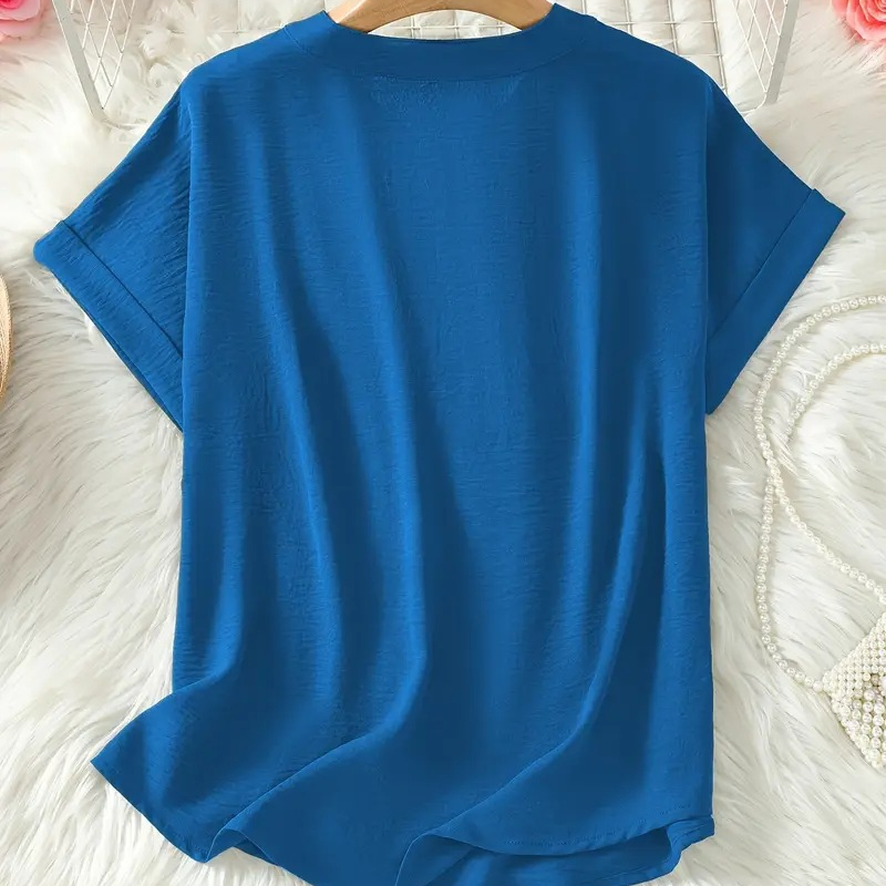 Everyday Notched Neck Casual Tee