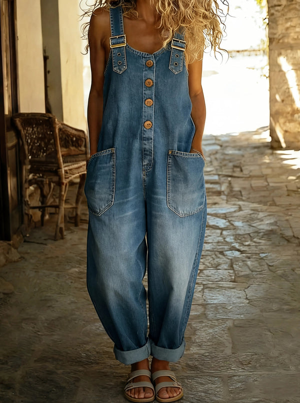 Rivoura Everyday Relaxed Denim Jumpsuit