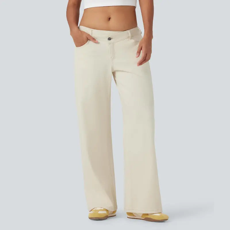 Asymmetric Wide-Leg Denim