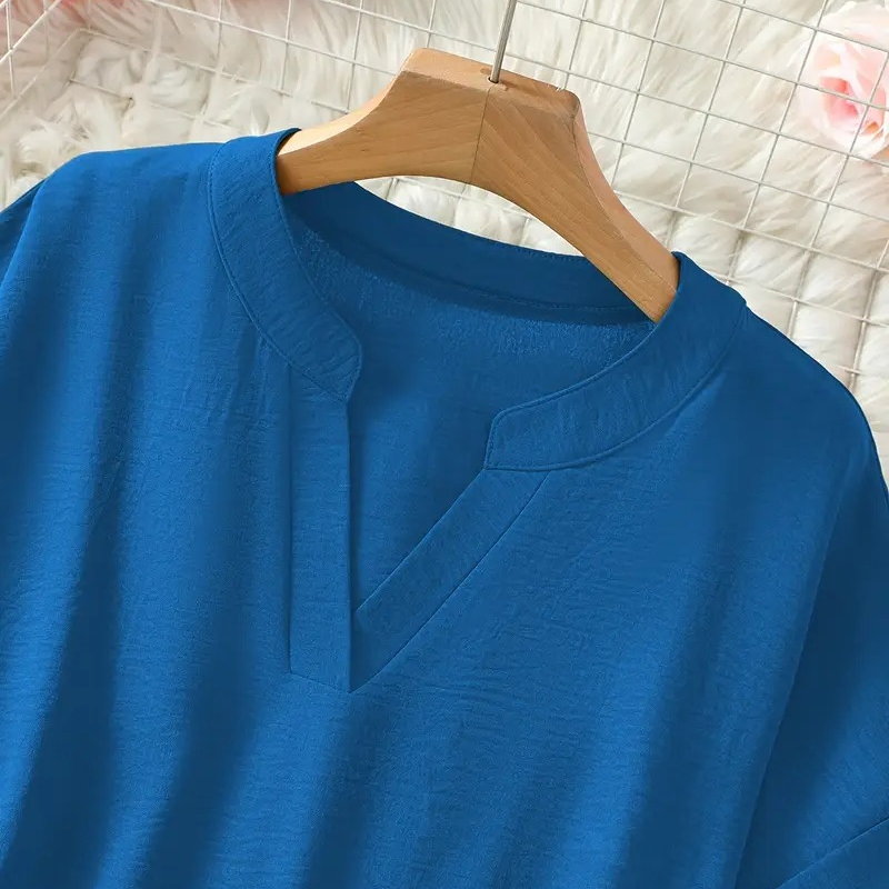 Everyday Notched Neck Casual Tee