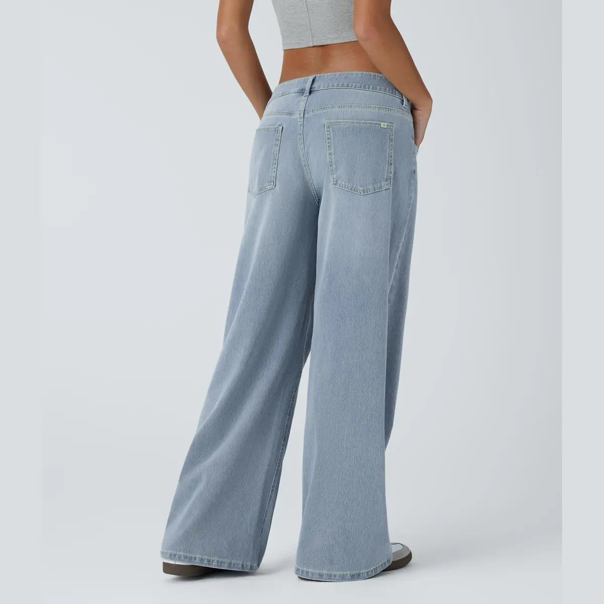 Asymmetric Wide-Leg Denim